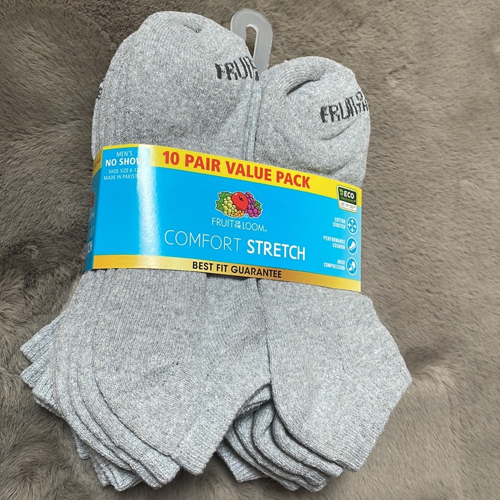 10 Pairs Value Pack No Show Socks
